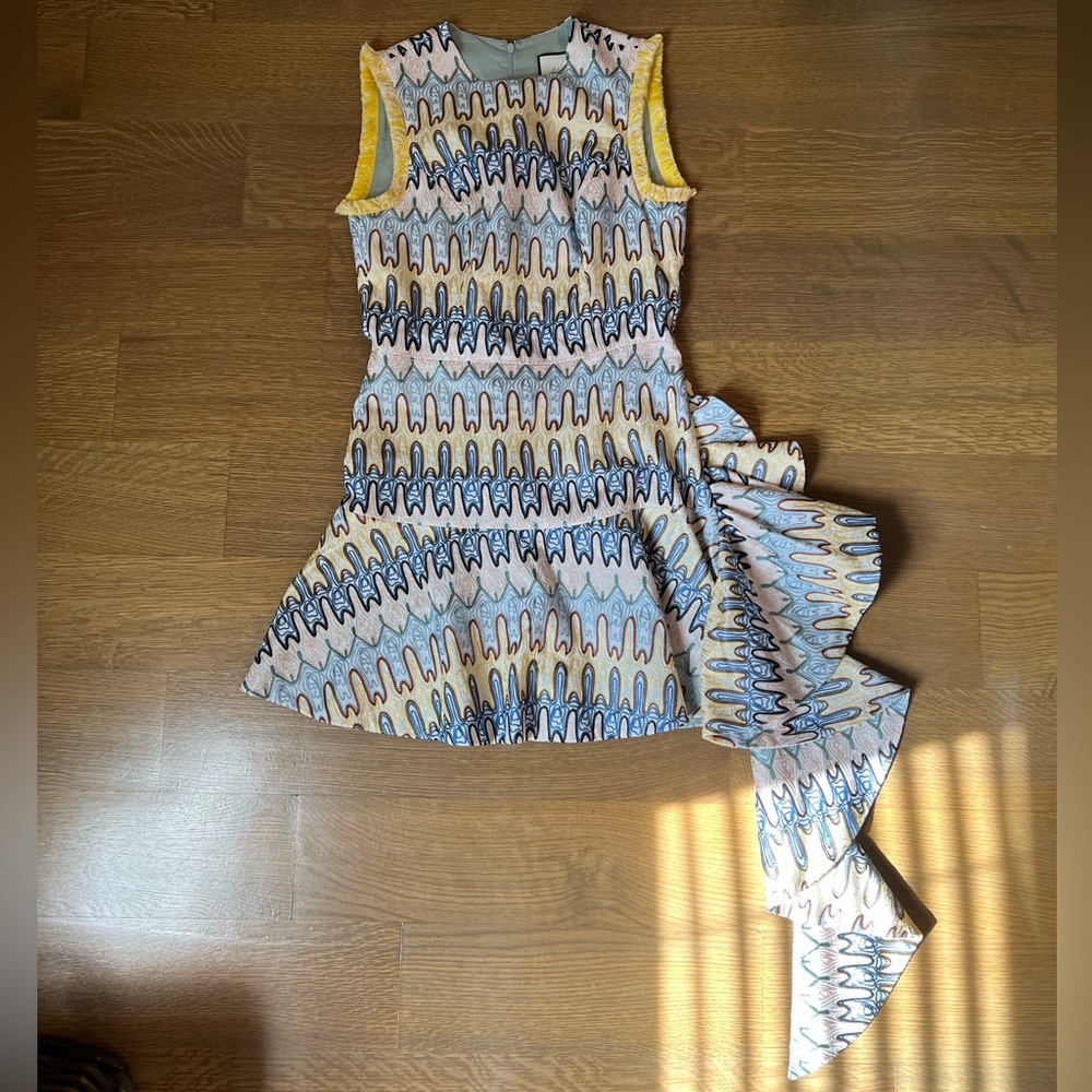 ALEXIS Cara Sleeveless Slim-Fit Striped Cotton Cocktail Dress - Picture 3 of 3